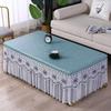 Waterdichte Hittebestendige Tafelhoes Geborduurde Kantrand Leer Tafelkleed Eettafel Chiffon Zoom Oliebestendig Stofhoes