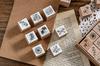 MissOrange Wooden Rubber Stamp Creative Stamp Set for Craft and Set, Moon, Flower, Leaf, Bowknot, Cards, Scrapbooking, Planners, 16-Piece Set, M-26