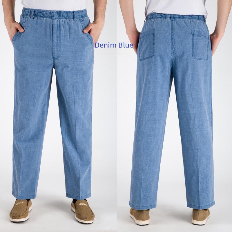 Men's High-Waist Linen Blend Pants: Breathable, Casual Fit for Summer