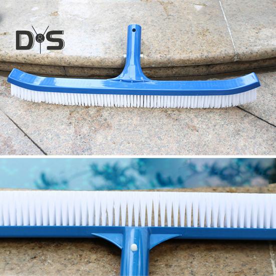 Rubber Pool Brush Head 45cm Long Cleaning Brush Pool Floor Walls High-Efficiency Curved Ends Scrub Brush