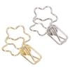 100pcs Binder Clips Gold Silver Flower Shape Metal Hollowed Long Tail Clips Paper Clamps for Office Document