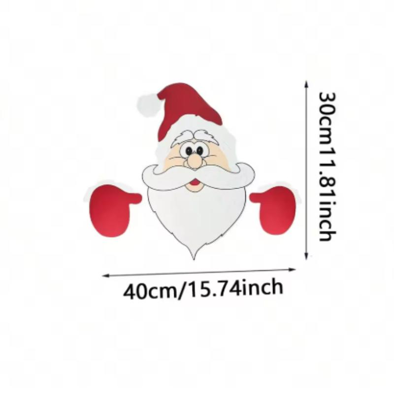 1pc Christmas Fence Ornaments Santa Clause Peeker Yard Ornaments Indoor Outdoor Ground Placard DIY Festival Gift