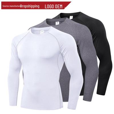 Herren Langarm Schnelltrocknend Stretch Passform Laufen Training Shirt