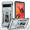 For Google Pixel 9 Pro XL 8 7 Pro Case with Slide Camera Cover, 360° Magnetic Ring Kickstand Upgraded Military Grade Shockproof