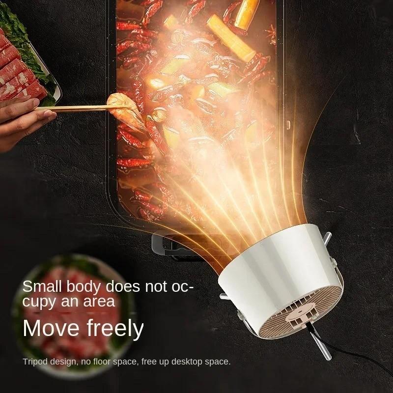 40W Adjustable Angle Portable Hood USB Rechargeable Kitchen Mini Desktop Range Hood Indoor BBQ Hot Pot Fume Extractor