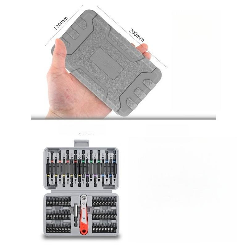 68pcs a Set Multifunctional Shaped Ratchet Screwdriver Set Flat Phillips Triangle Plum Blossom Bit Set