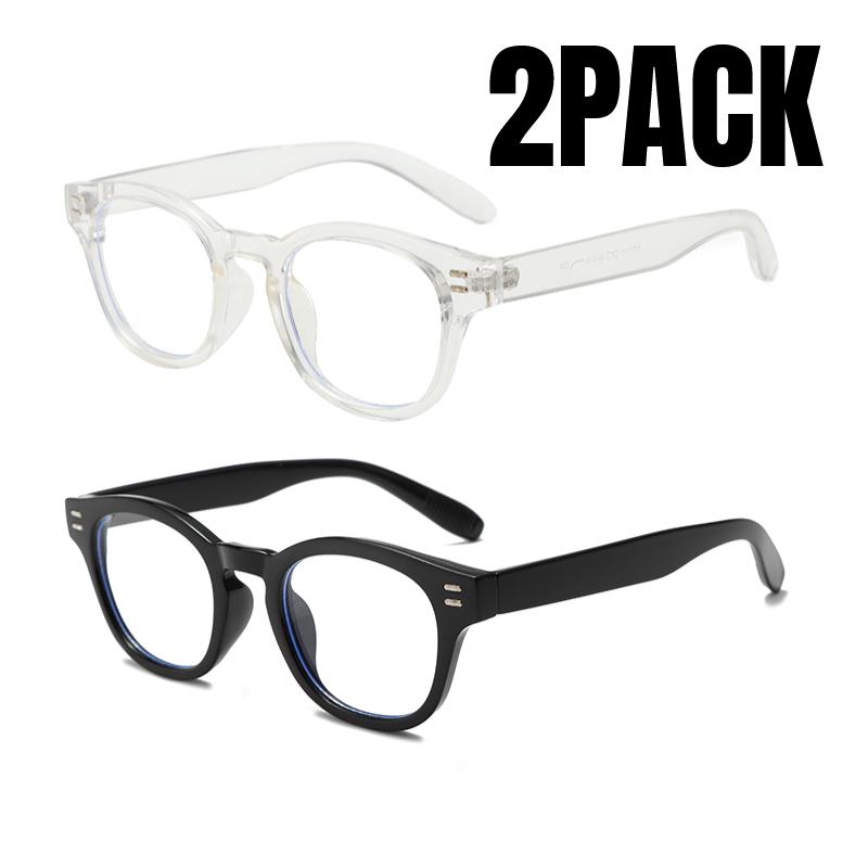 2PACK Fashion Small Round Sunglasses Women Retro Clear Ocean Lens Shades UV400 Men Rivets Punk Sun Glasses