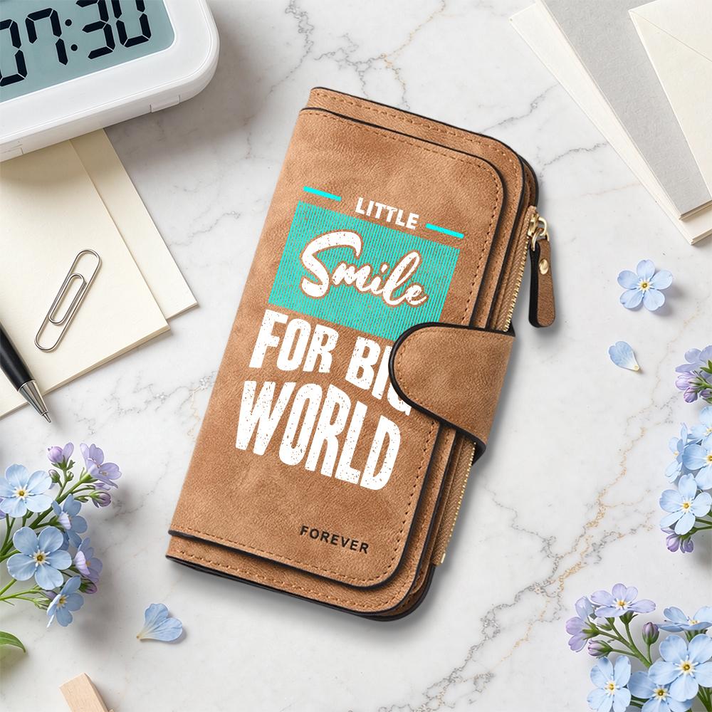 Stylish Printed Long Wallet Daily Use Portable Card Holder Fashion Letter Print Large Capacity Casual Purse