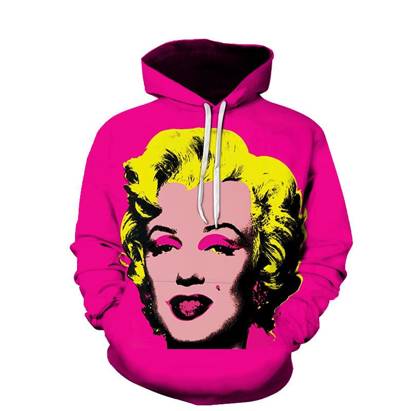 Autumn 3D Madonna Ciccone Printed Hoodies Fashionable Casual Sports Long Sleeved Men's Hooded Sweatshirts
