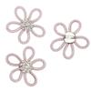 3Pcs Shoe Brooch Cute Colours 6cm Rhineston Wide Flower Shape Clothing Brooch for Shoes Bag Wedding DressPink Mesh