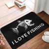 Fishinger Carp Fish Fisherman Front Door Floor Entrance Mats Outdoor  Bath Kitchen Doormat Garden Carpet Rug