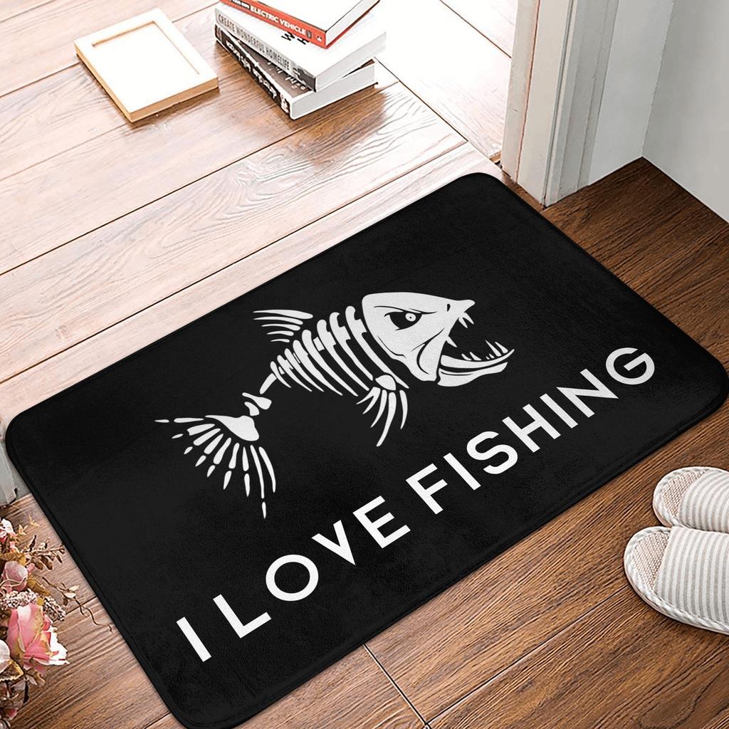 Fishinger Carp Fish Fisherman Front Door Floor Entrance Mats Outdoor  Bath Kitchen Doormat Garden Carpet Rug