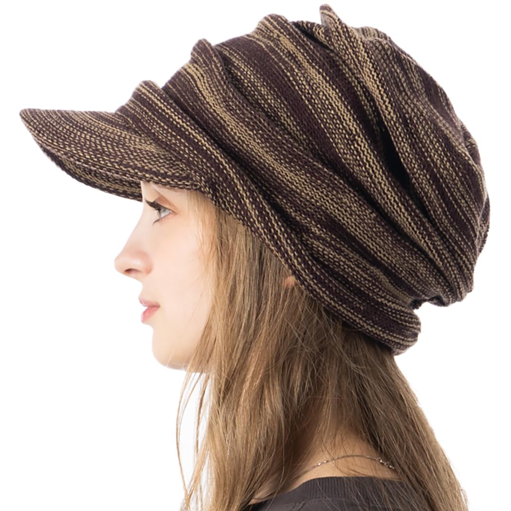 

[Loo&c] Шляпа с полями, вязаная шапка, вязаная шапка с эффектом морщин, большой размер, женская, свободный размер, часы, вязаная шапка, мужская, защита от холода, наушники