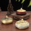 Creative Antique-Style Pure Brass Incense Burner - All-Copper Aromatherapy Plate for Home Decoration, Flat-Bottomed Design, Small Size