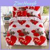 Luxurious 3d Flower Pattern Duvet Quilt Cover Bedding Set With Soft Pillow Cases