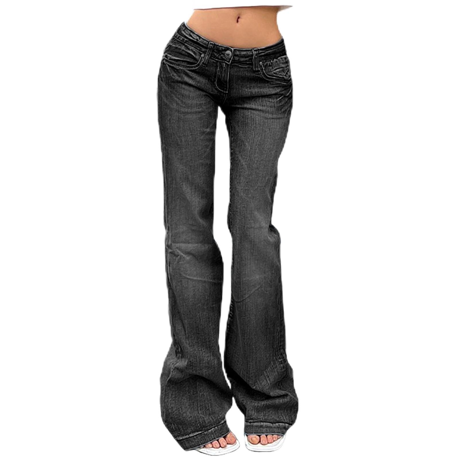 

Women s Denim Classic Versatile High Waist High Elastic Fashion Trousers L чёрный