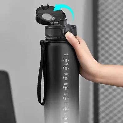 1 Litre Spor Su Şişesi Büyük Kapasiteli Erkek Kadın Yaz Taşınabilir Plastik Şişe Açık Hava Seyahat Fitness İçme Kapları