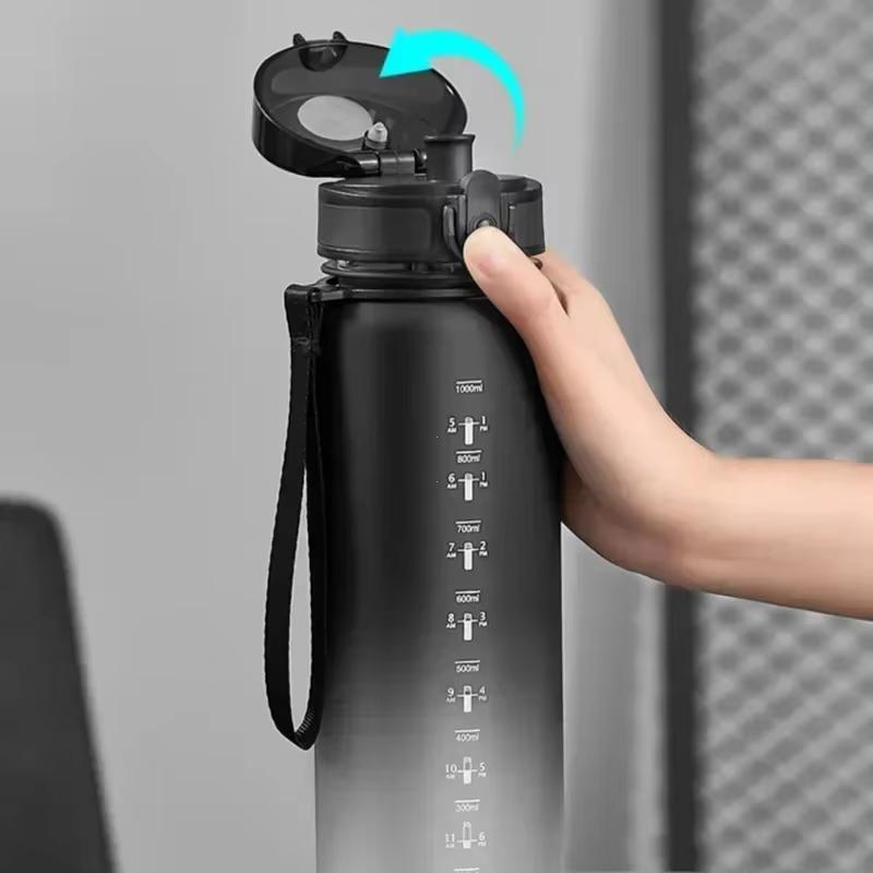 1 liter sportvattenflaska stor kapacitet män kvinnor sommar bärbar plastflaska för utomhusresor Fitness Dryckesartiklar