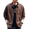 Men's Vintage Long Sleeve Work Shirt Casual Loose Button Down Cotton Shirts Big Size Retro Workwear Tops for Men