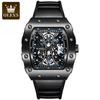 OLEVS Luxury Men Watch for Men Large Dial Rubber Strap Waterproof Luminous Fashion Mens Watches