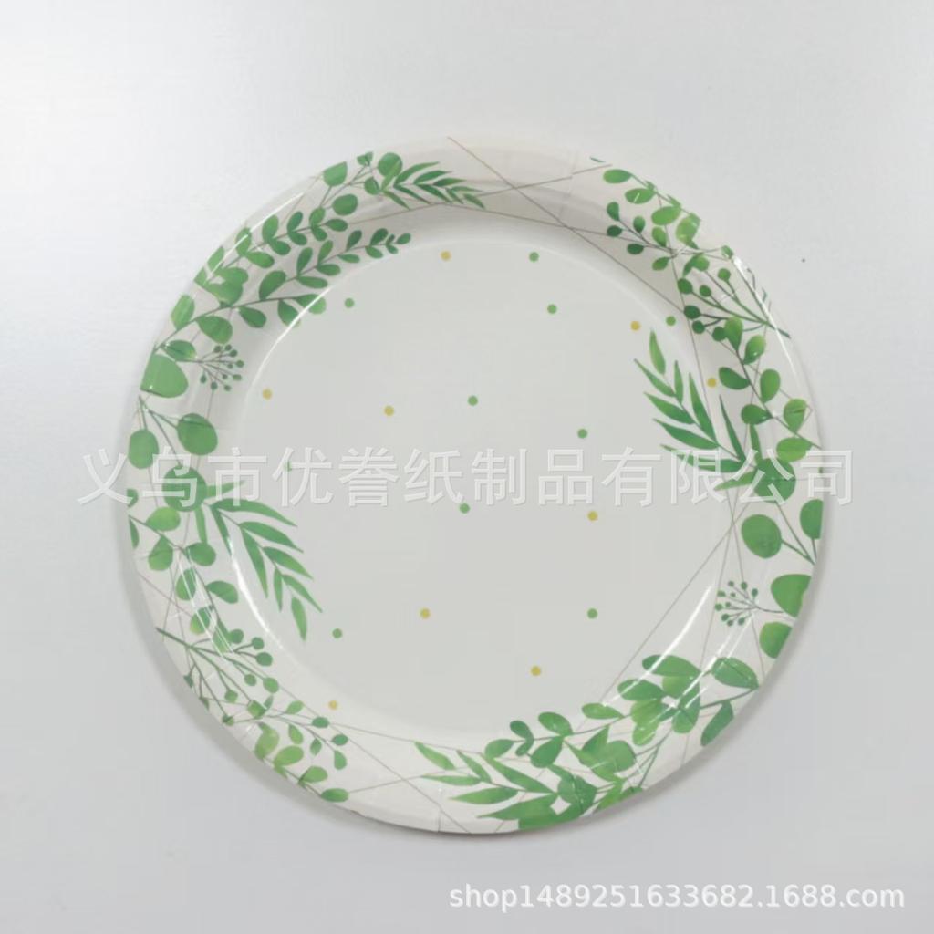 Periodic Price Reduction Promotion! 9 Inch 7 Inch Disposable Paper Plate Christmas Holiday Party Household Plate Bronzing Paper