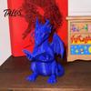 Collectible Dragon Ornament Reading Figurine with Glasses, Statue, 3D Printed Sculpture Decoration Bookshelf Decor, Whimsical Desktop Ornament,