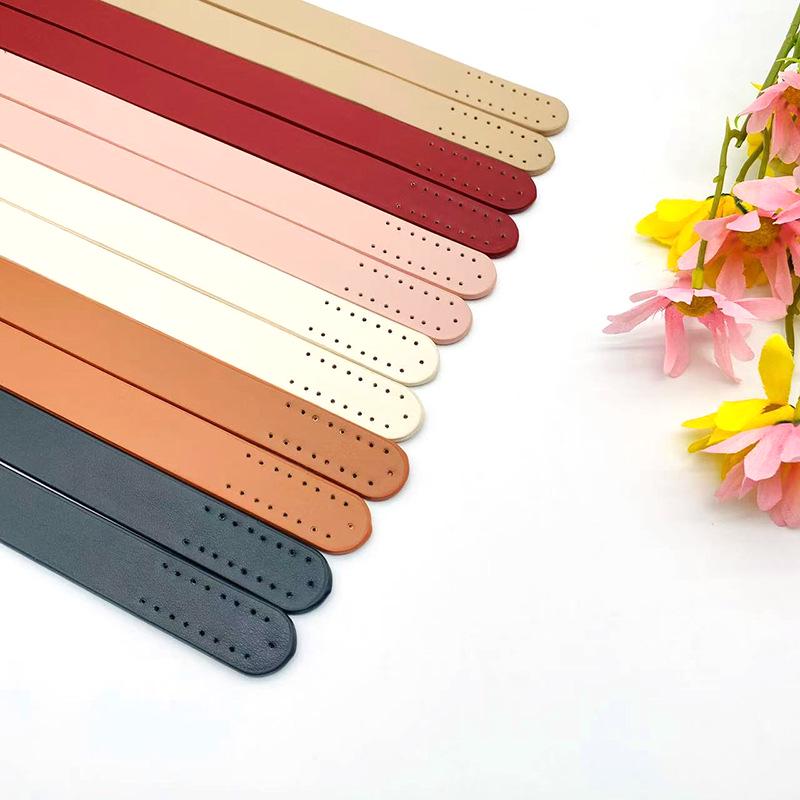 PU Leather Double-Sided Hand-Woven Bag Strap - Handmade Handle and Shoulder Strap with Multiple Holes
