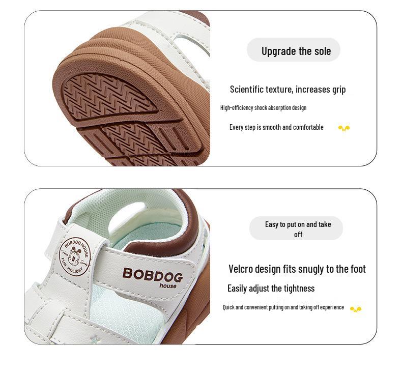 Babu Dou 2025 Summer Closed-Toe Sandals for Boys & Girls - Toddler Walking Shoes