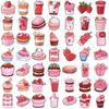 50 Pink Desserts INS Style Graffiti Stickers Decorate Guitar Laptop Suitcase DIY Waterproof