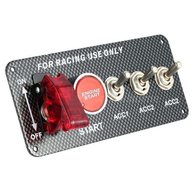 Car Car Ignition Switch Engine Start Push Button 3 Toggle Racing Panel