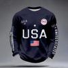 Sudadera Casual de Manga Larga con Estampado de Letras para Hombre Aniversario USA