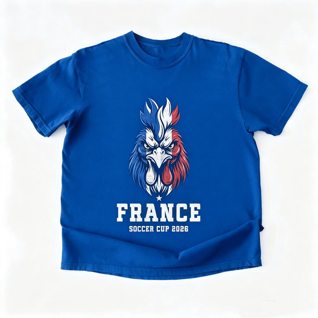 France Rooster Shirt France Soccer Tee French Football Fan Shirt 2026 Summer Unisexs Unisexs Fashion Oversized Cotton Tshirt Y2k