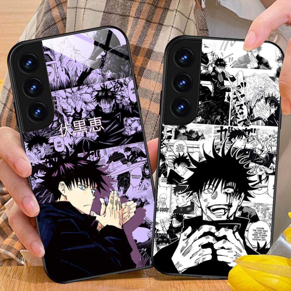 Jujutsu Kaisen Megumi Mobile Phone Case for Samsung Galaxy A56 55 54 53 52 51 36 35 34 23 16 15 5G Glass Colorful Cover Pretty