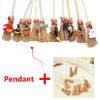 Mini Broom Decorations Red Rope Lightweight Straw Brooms Hangings Decorations for Costume Party Halloween Party Ghost Pumpkin