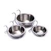 Pet Stainless Steel Hanging Dog Bowl - Suitable for Hanging Dog Cage Feeding Dish. Single Hanging Dog Cage Pet Bowl.