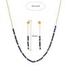 European and American Retro Natural Stone Fringed Earrings Stainless Steel Studs Lapis Lazuli Collarbone Chain Beaded Necklace