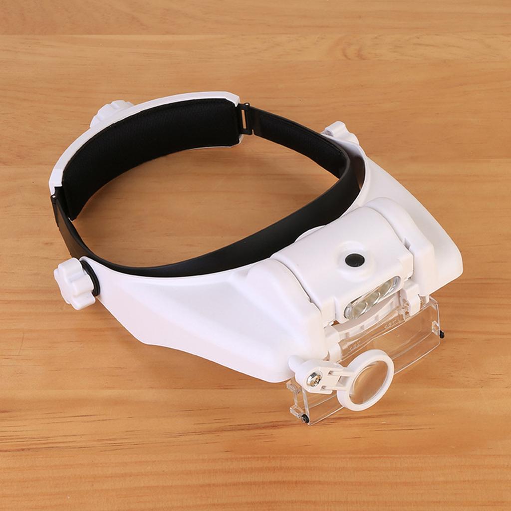 LED Head Magnifier,Hands Free Headband Magnifying Glasses with 3 Led,Professional Jeweler Loupe