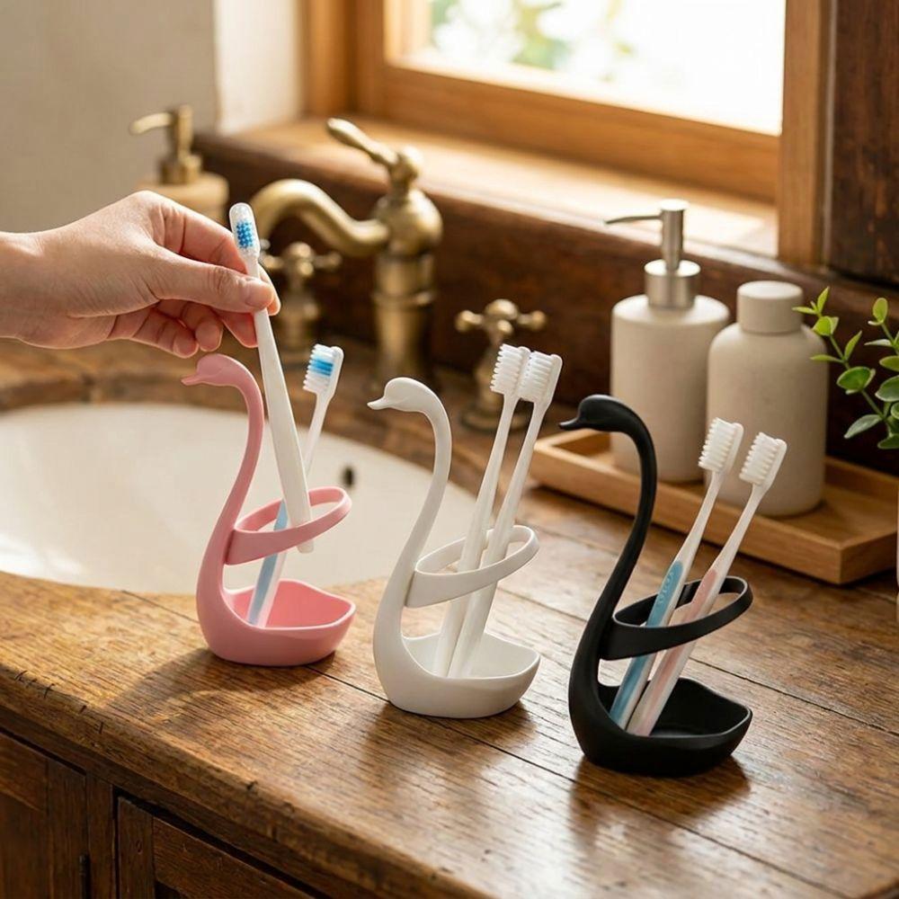 Plastic Swan Toothbrush Holder 3D Printing Toothpaste Stand Base Makeup Brush Shelf  Home Use
