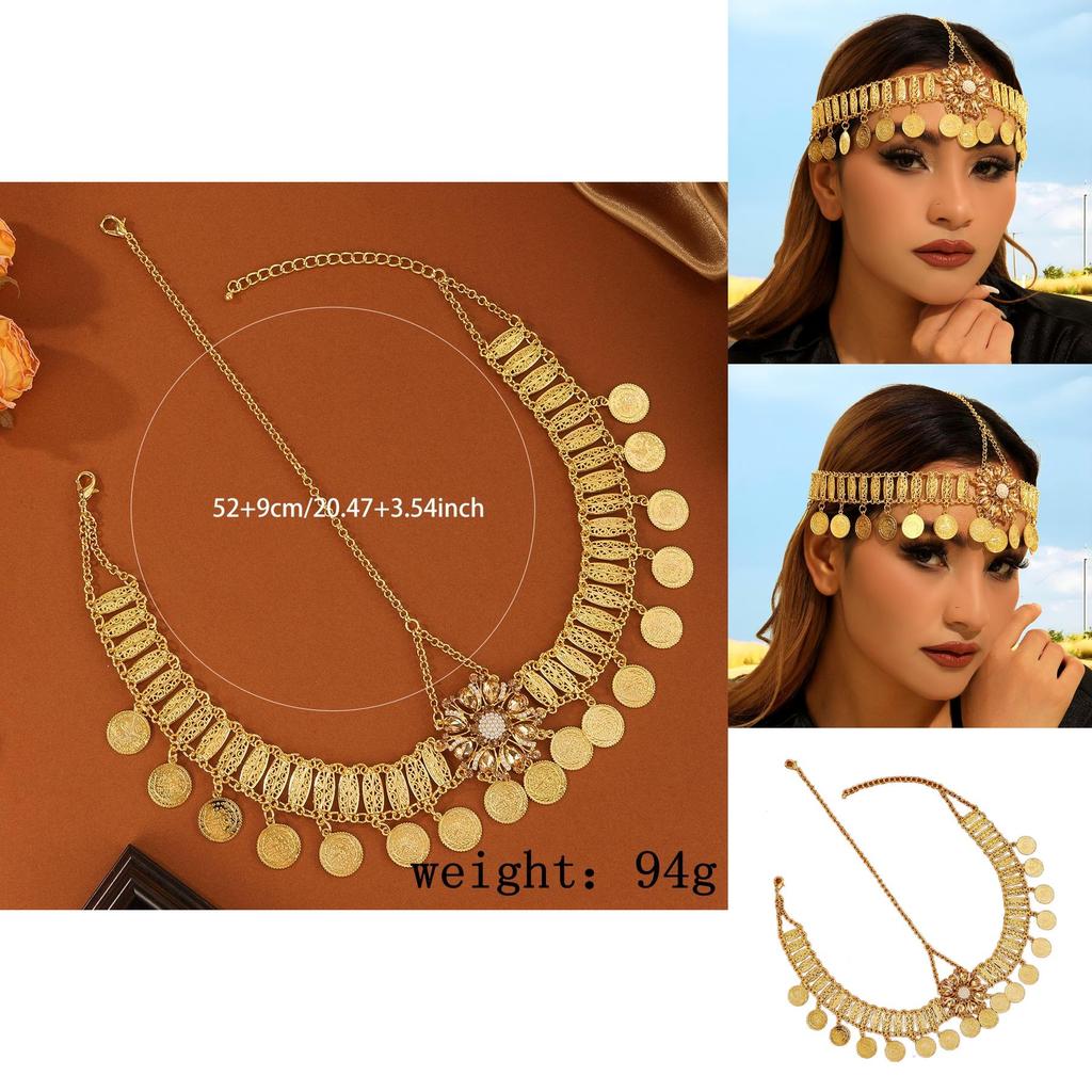 Bridal Hair Wrap With Water Crystal Flowers And Tassels For Wedding And Party Use