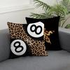 Preppy Y2K Cheetah Print Throw Pillow Covers, Trendy 8 Ball Leopard Pillow Room Decor, Cheetah Leopard Lover Gifts for Women, Coquette Pillows for