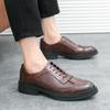 Fashion Men Business Formal Leather Shoes Black Brown American Casual Comfortable Elegant Fashionable Retro Leather Shoes Banquet Shoes