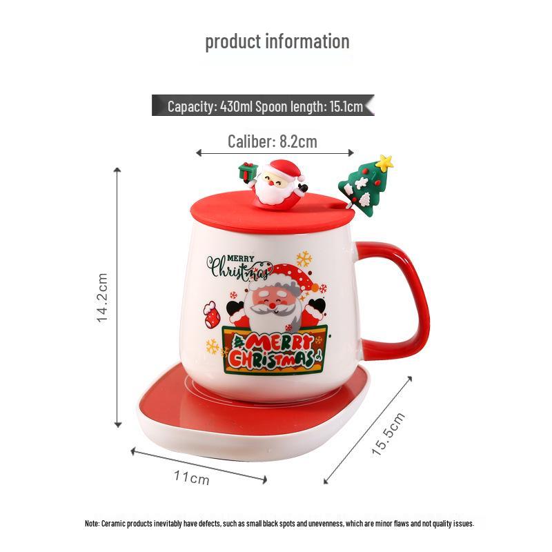 Caneca de Cerâmica Papai Noel - Fofa, Criativa, com Tema de Natal, Xícara de Temperatura Constante