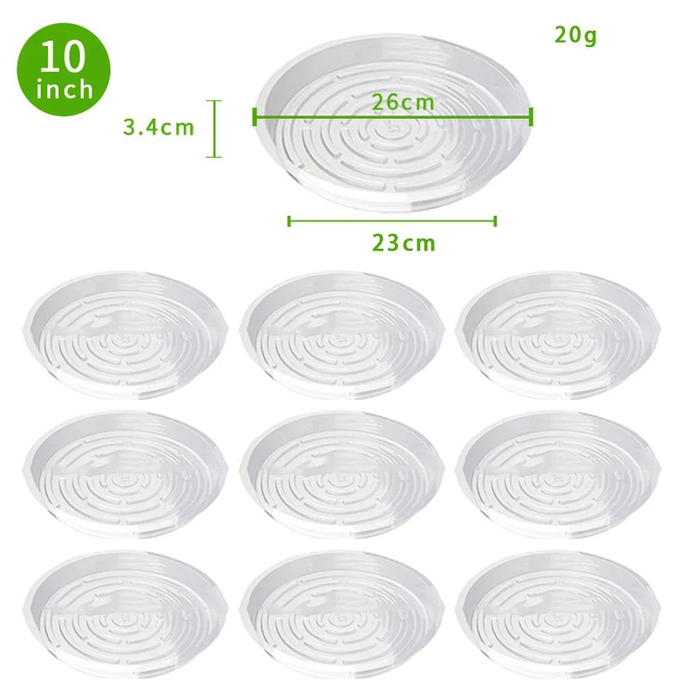 Clear Plastic Plant Saucers 10/24pcs 6-12 Inch Flower Pot Drip Trays For Indoor Outdoor Water Catcher Transparent Plant Trays