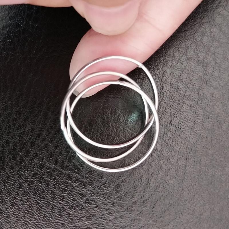 Stylish Interlocking Rings for Women Elegant Stackable Three-layers Fingers Jewelry Cool Stuff Year Gift for Girlfriend