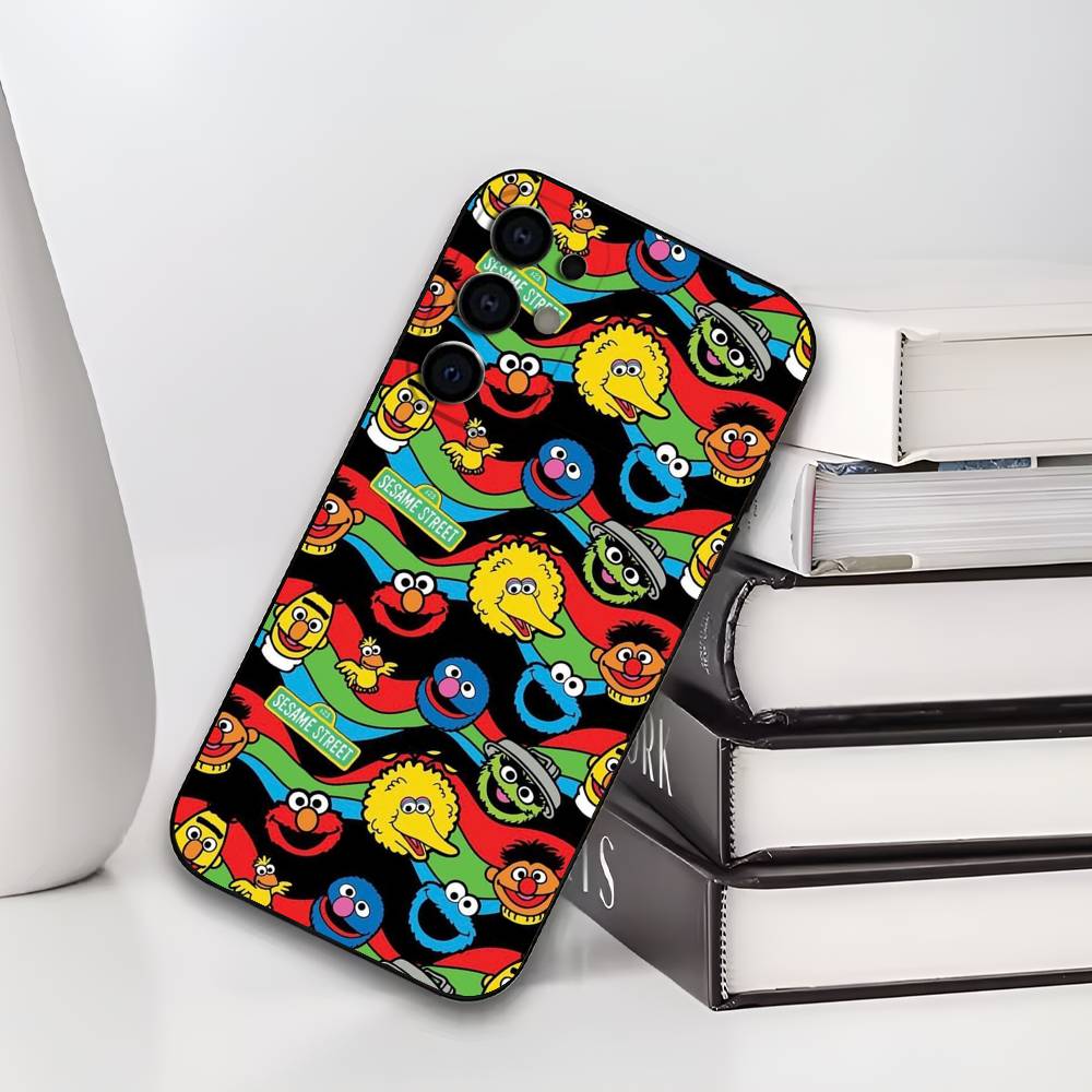 S-Sesame S-Street C-Cookie Elmo Phone Case For Samsung S25,S24,S21,S22,S23,S30,Ultra,S20,Plus,Fe,Lite,Soft Black Cover