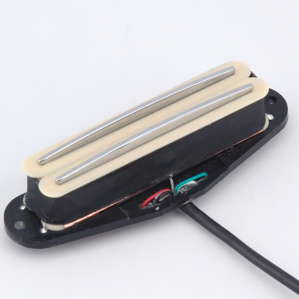 FLEOR 1PCS Cream Yellow Ceramic Electric Guitar Dual Rails Pickup Single Coil Sized Humbucker Pickup For ST Guitar, 6K/9K/12K