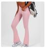 Solid Color High Waist Yoga Leggings - Slim Fit, Flared, Body Shaping, Quick Dry, Casual Fitness Sports Pants