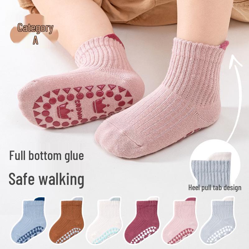 Baby Baumwoll-Boden-Socken mit Anti-Rutsch: Mittelwade, Ohne Knochen, für Frühling, Herbst, Winter