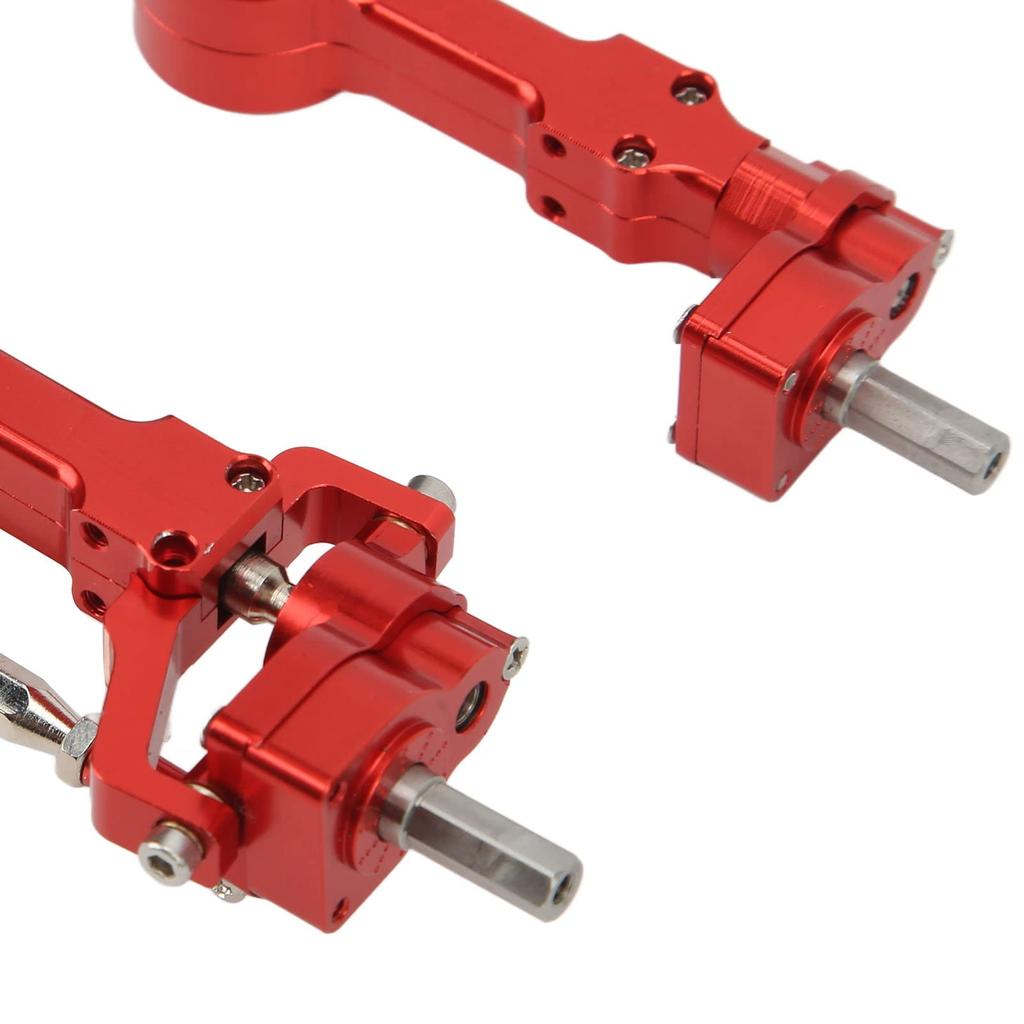 High-Strength Front and Rear Axles for RC Cars, Universal Design, 1-Piece Set, 4-Wheel RC Axle, Aluminum Alloy, Easy Installation, Red, Compatible