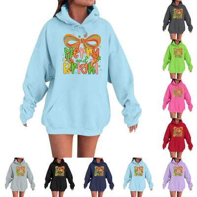 Kadın Gevşek Rahat Günlük Moda Karakter Baskılı Kapüşonlu Uzun Kollu Sweatshirt